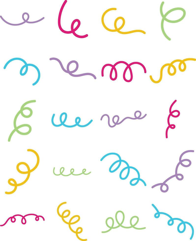 Squiggle Line Elements Set vector