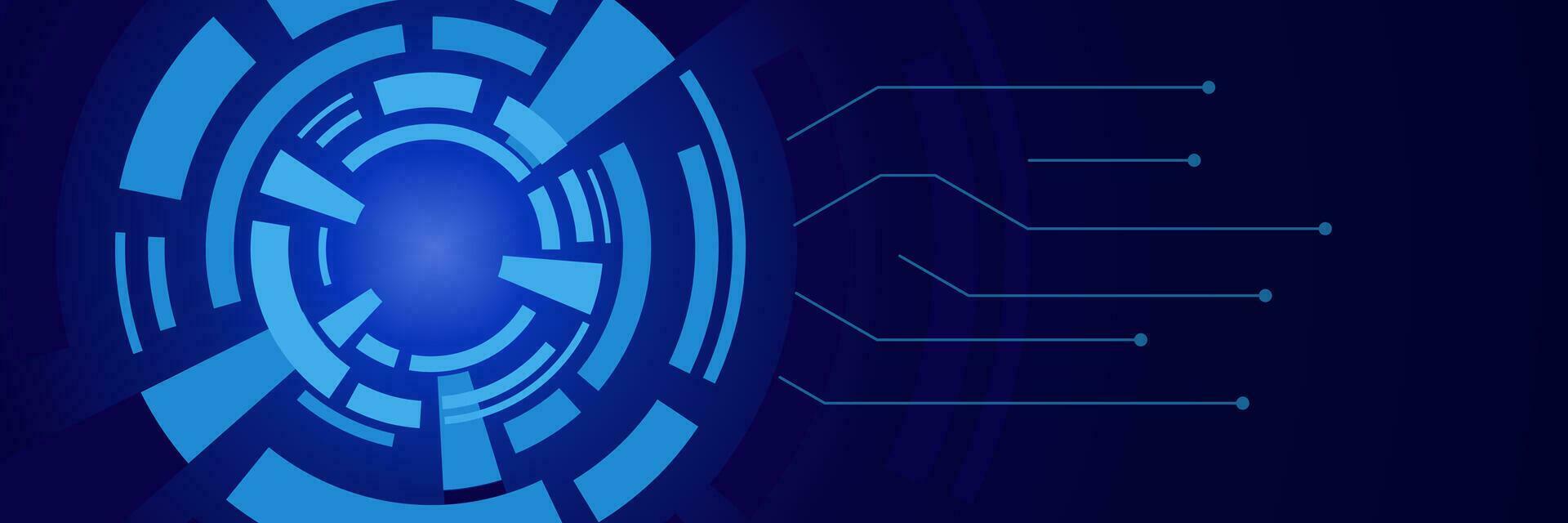 modern blue background with circles of technology vector