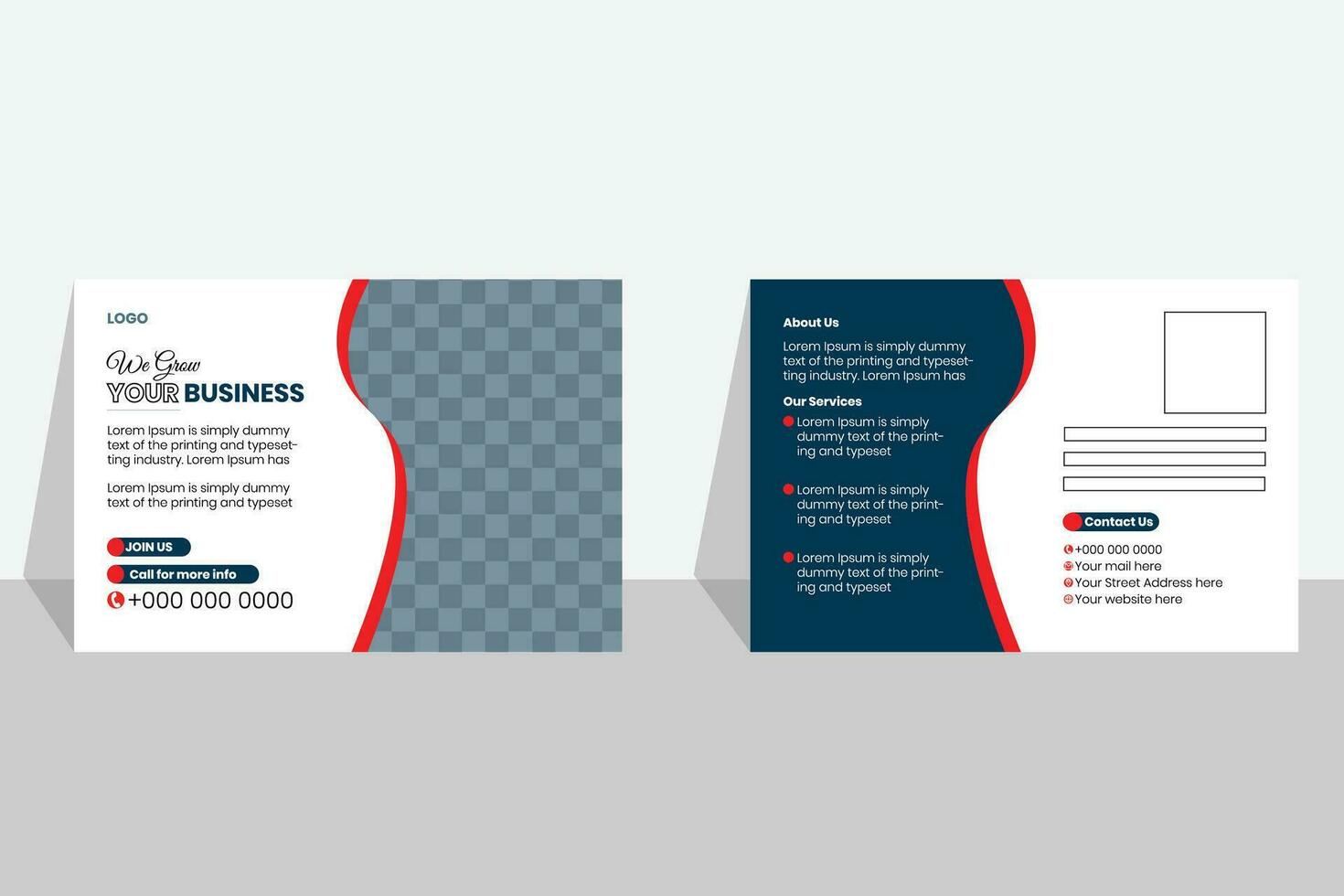 business Postcard  template. vector