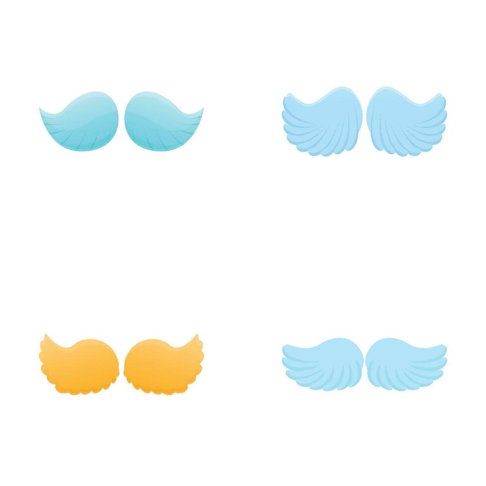 Angel wing icons set cartoon vector. Various pair of wing vector