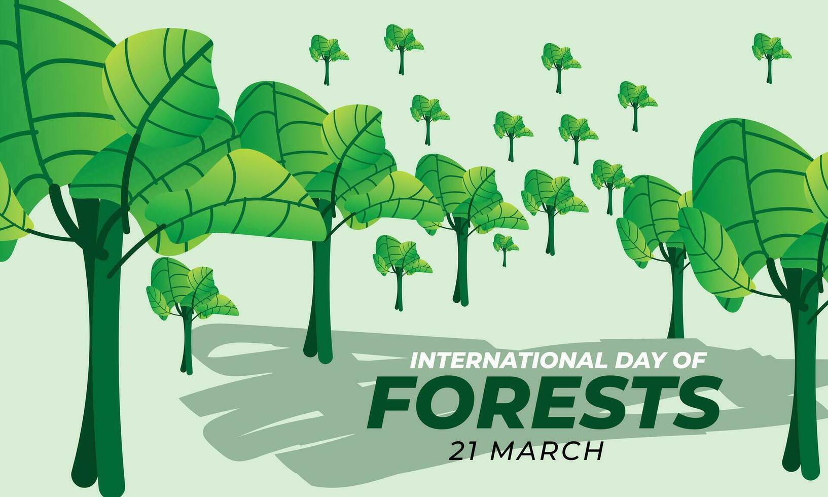 internacional día de bosques fondo, bandera, tarjeta, póster, modelo. vector ilustración.