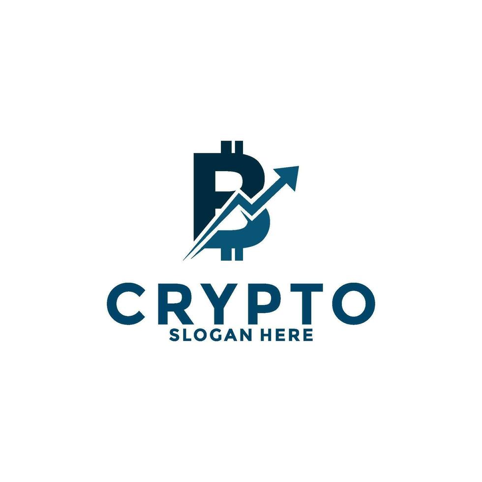 digital cripto moneda logo con blockchain tecnología. financiero tecnología o fintech logo modelo vector