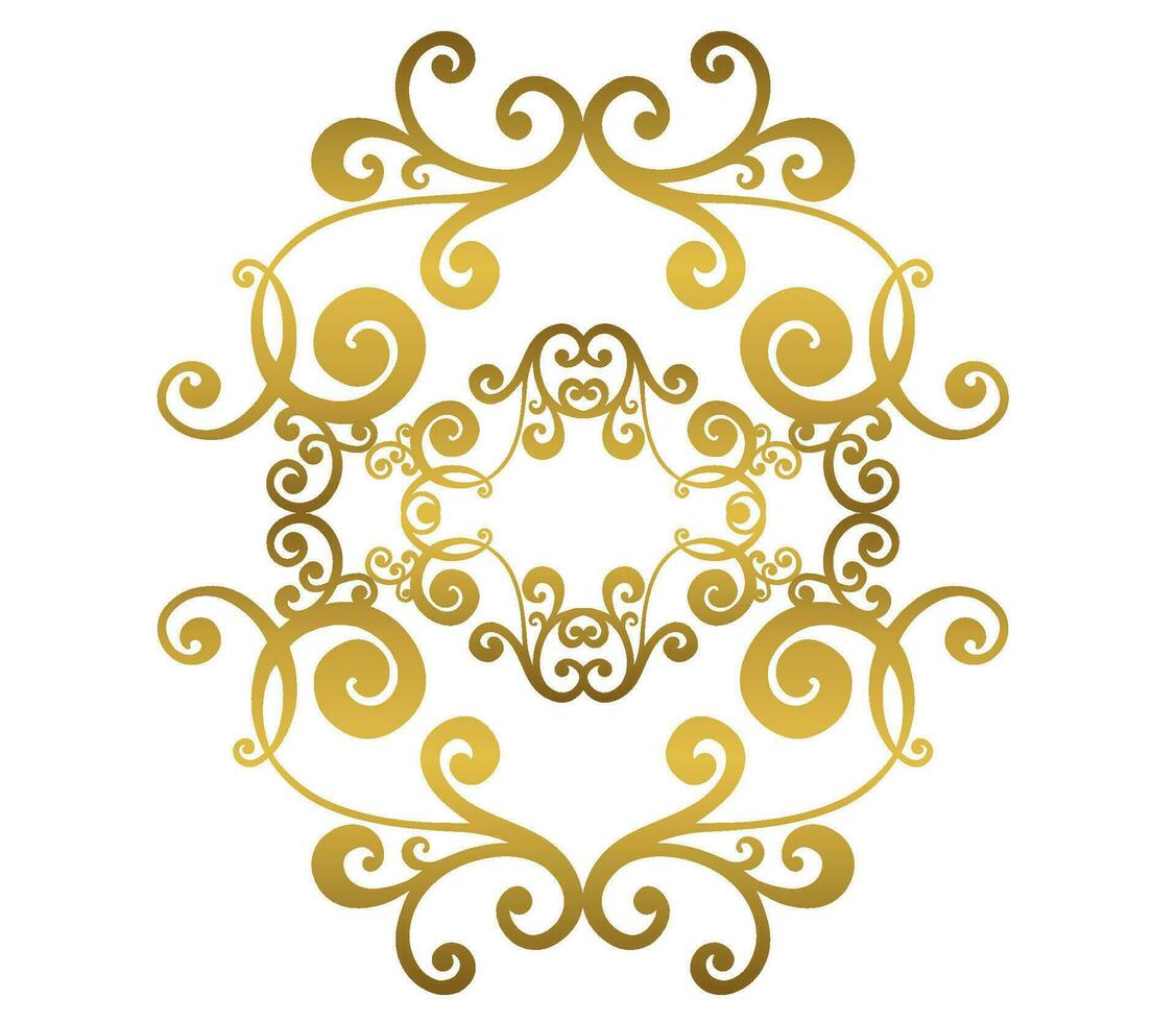 Damask vintage baroque scroll swirl. Victorian monogram heraldic shield swirl. vector