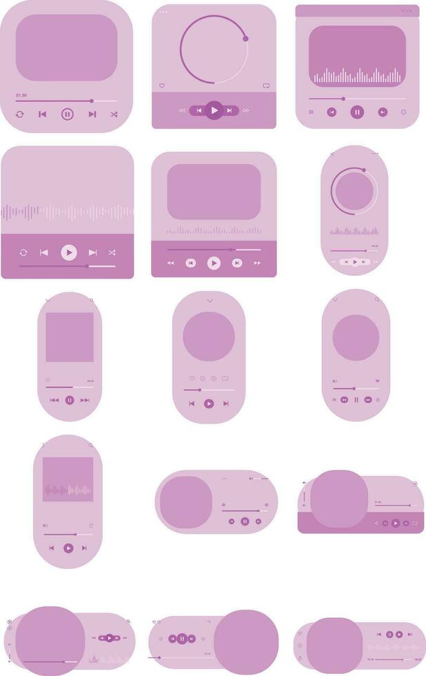 Music Player Interface Elements Set vector