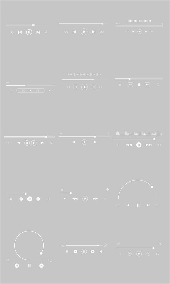 Music Player Interface Elements Set vector