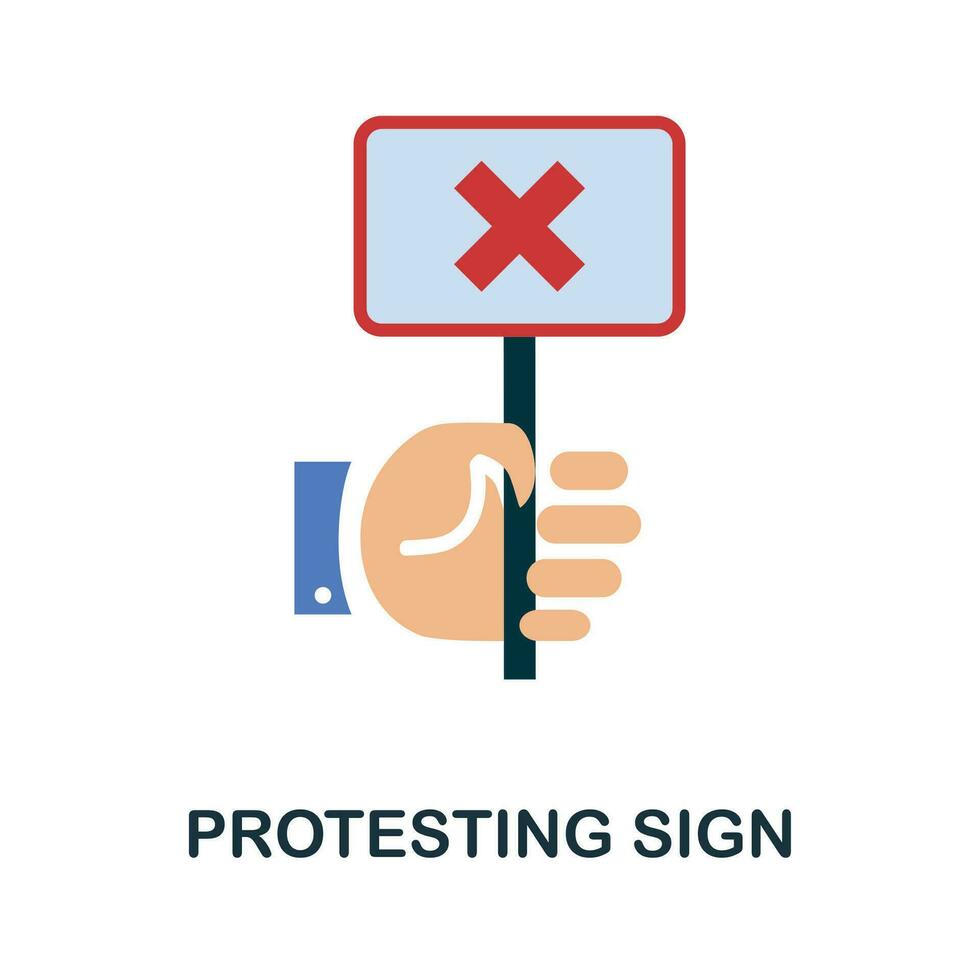 Protesting Sign flat icon. Color simple element from activism collection. Creative Protesting Sign icon for web design, templates, infographics and more vector