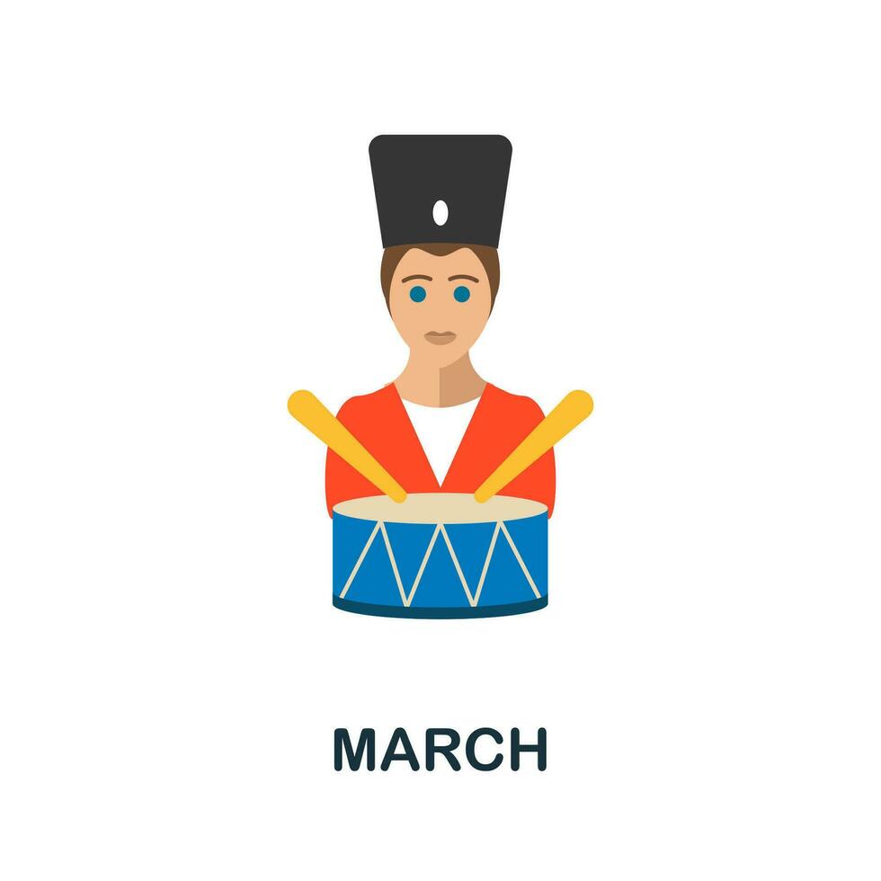 March flat icon. Color simple element from activism collection. Creative March icon for web design, templates, infographics and more vector