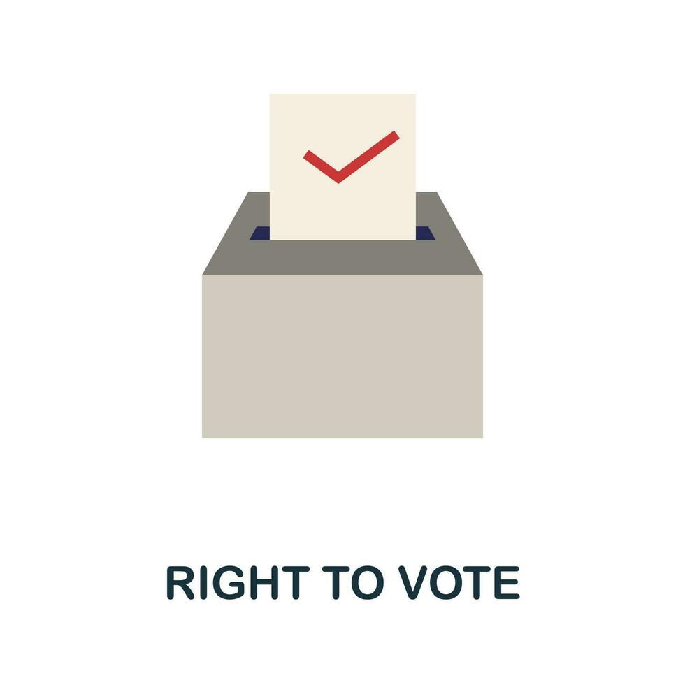 Right To Vote flat icon. Color simple element from activism collection. Creative Right To Vote icon for web design, templates, infographics and more vector
