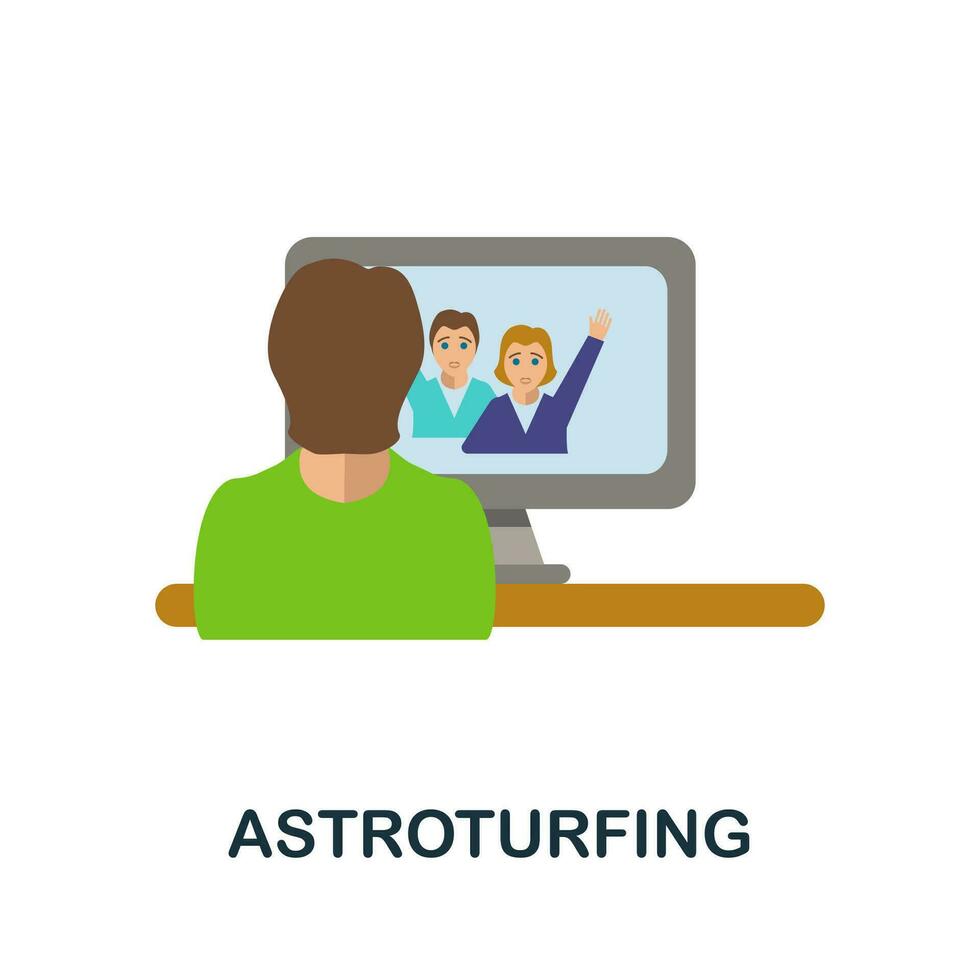 Astroturfing flat icon. Color simple element from activism collection. Creative Astroturfing icon for web design, templates, infographics and more vector