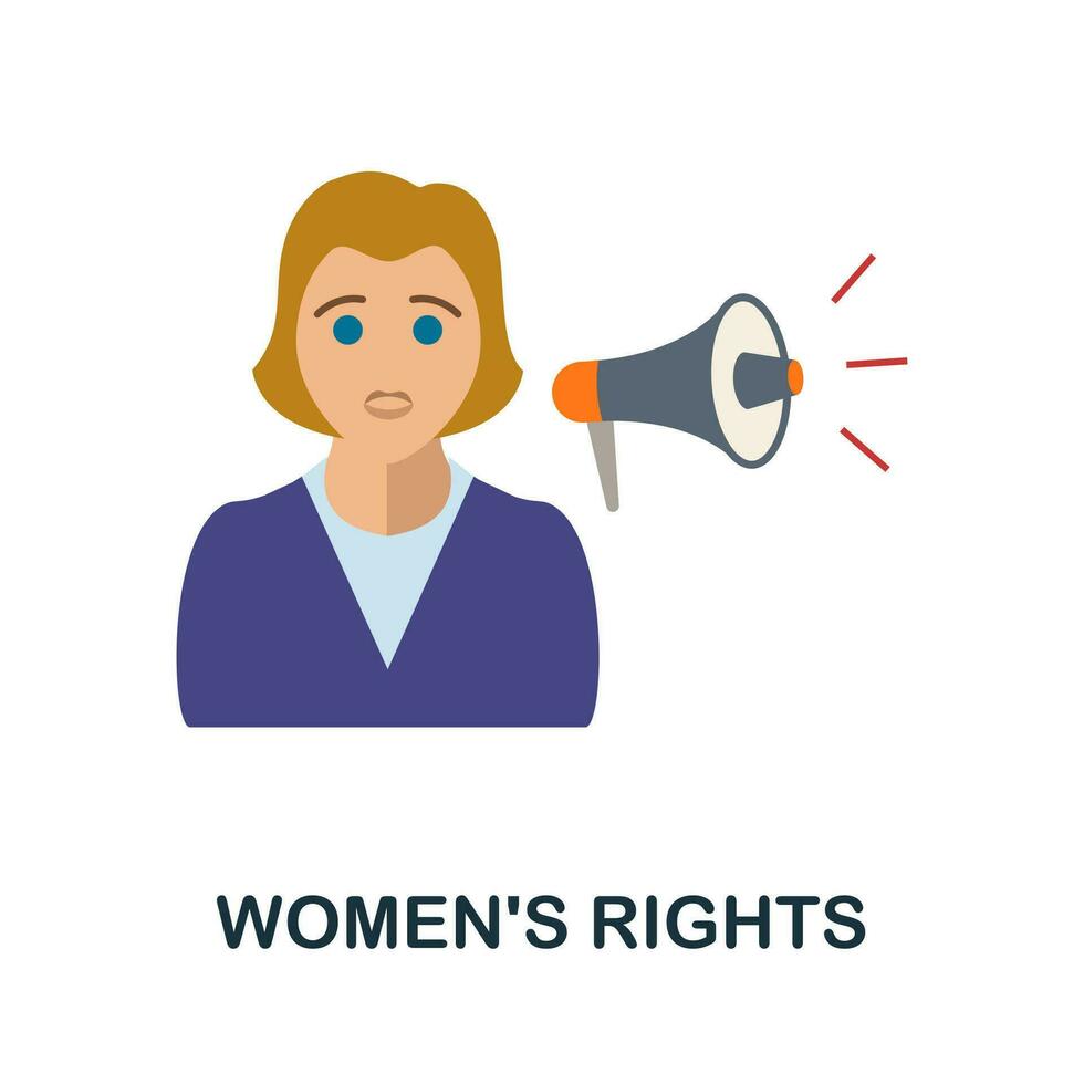 Women'S Rights flat icon. Color simple element from activism collection. Creative Women'S Rights icon for web design, templates, infographics and more vector