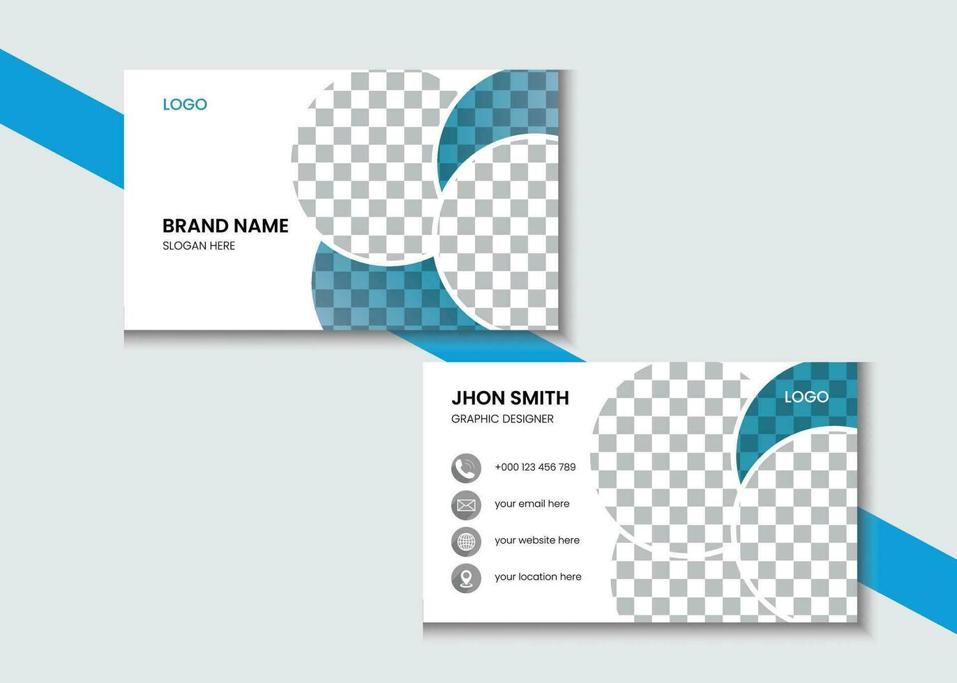 trendy modern vector business card design for business and personal use