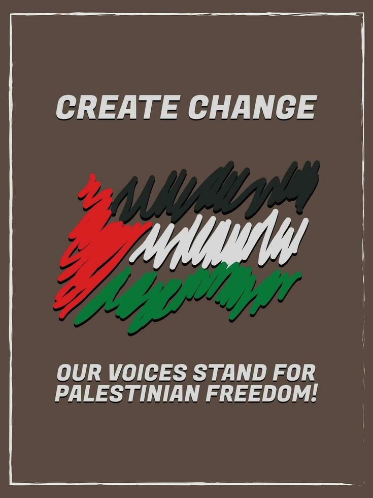 Poster Design Template about Support for Palestine Freedom vector