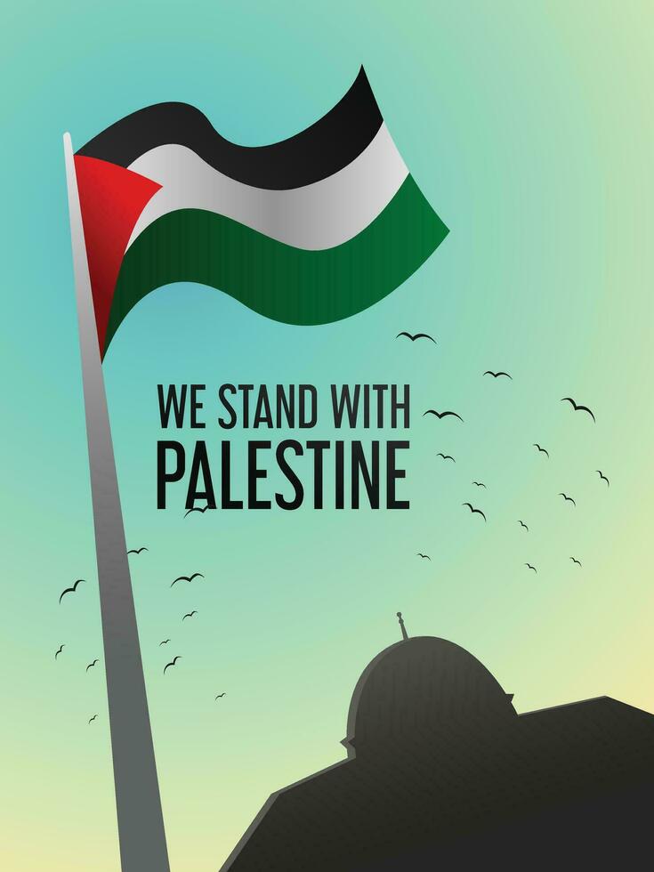 Poster Design Template about Support for Palestine Freedom vector