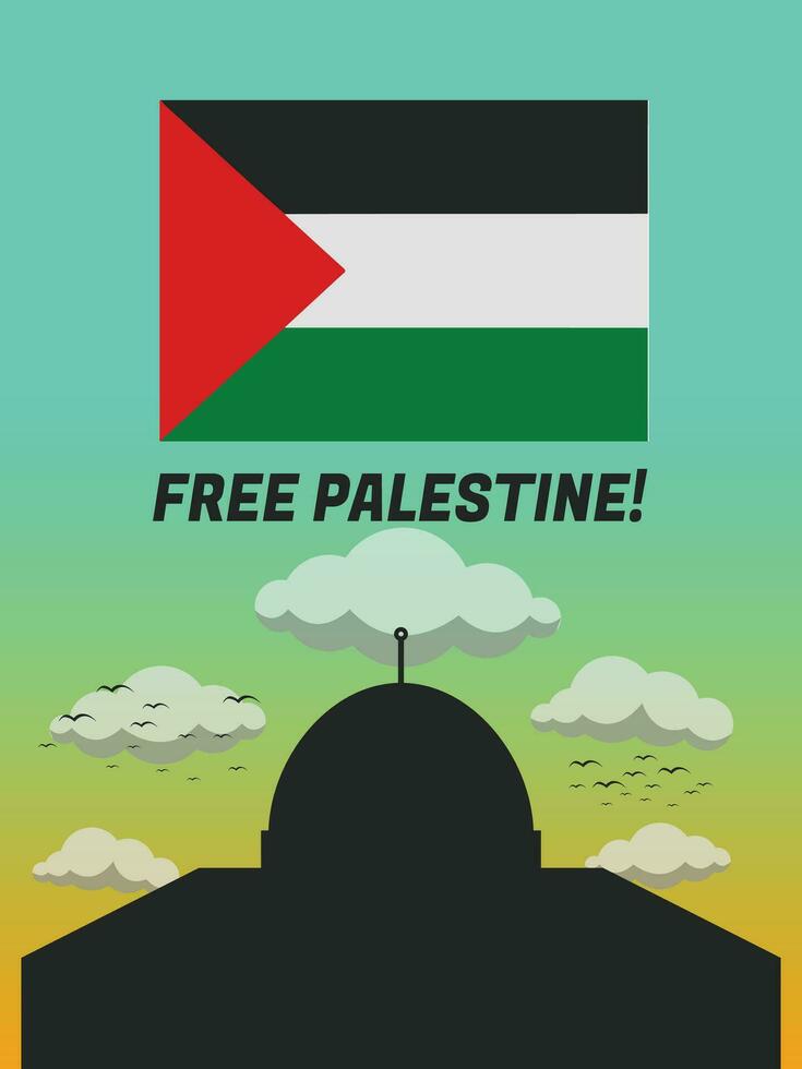Poster Design Template about Support for Palestine Freedom vector