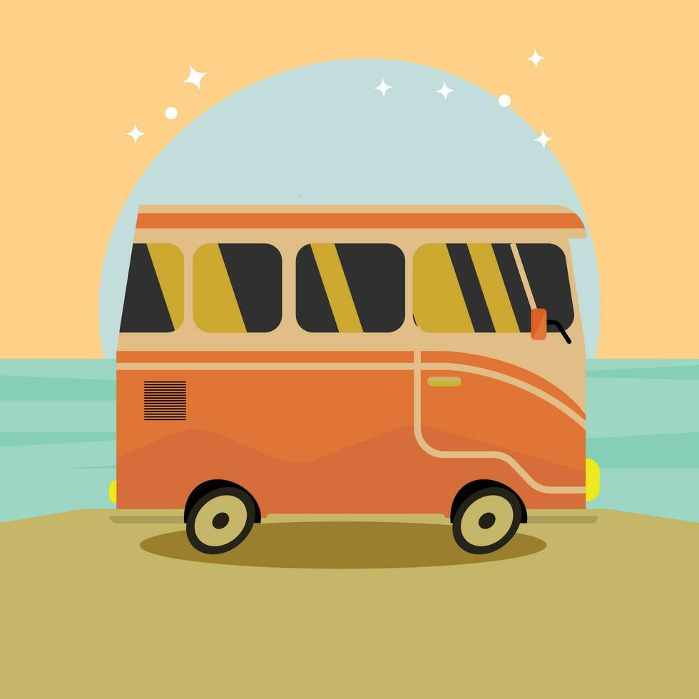 Bus  on the way going to travel, people are going to picnic in a bus vector file beautiful illustration.Bus  on the way going to travel, people are going to picnic in a bus vector file beautiful