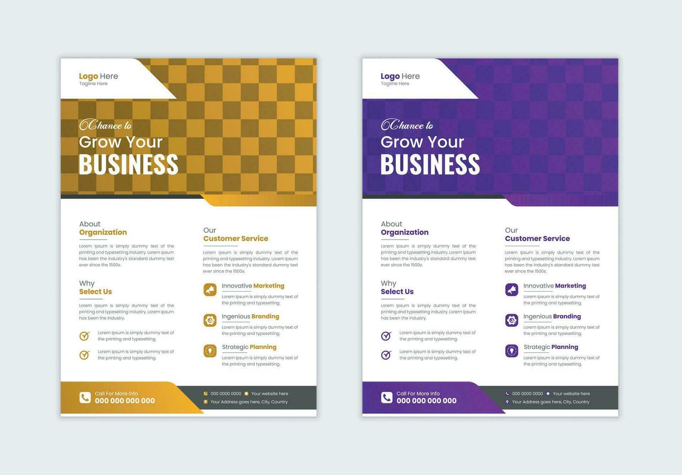 Corporate business flyer template design, business marketing flyer. grow your business digital marketing new flyer. vector