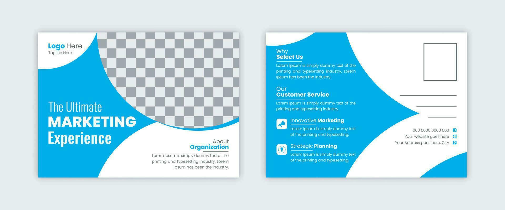 Modern business postcard design template, Event Card Free Vector