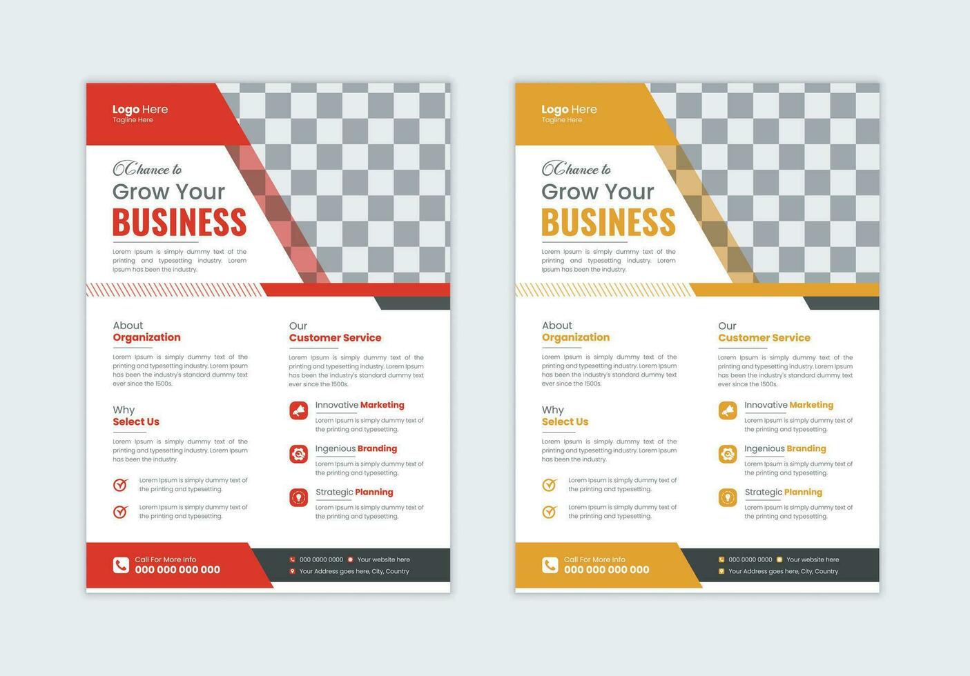 Corporate business flyer template design, business marketing flyer. grow your business digital marketing new flyer. vector