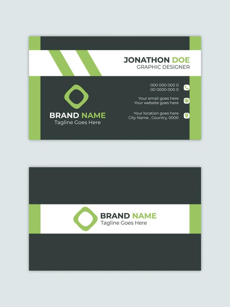 Corporate and Modern Creative and Clean Business Card Design Template vector