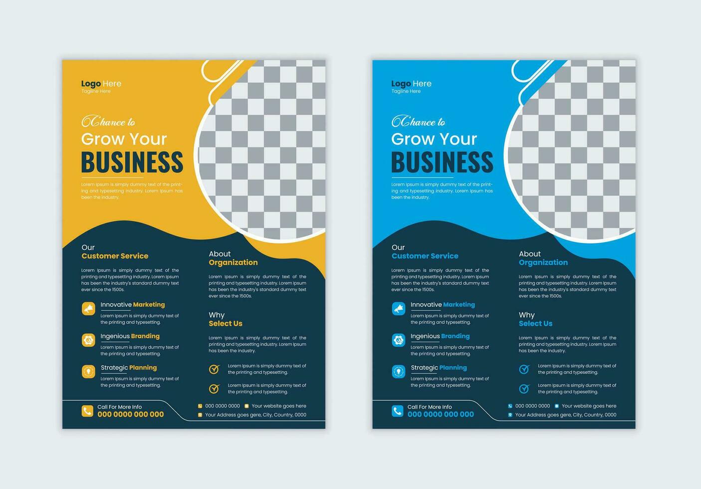 Corporate business flyer template design, business marketing flyer. grow your business digital marketing new flyer. vector