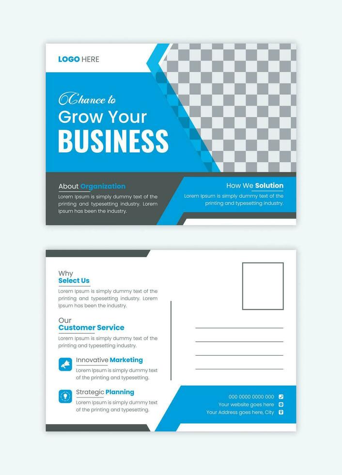 Modern business postcard design template, Event Card Free Vector