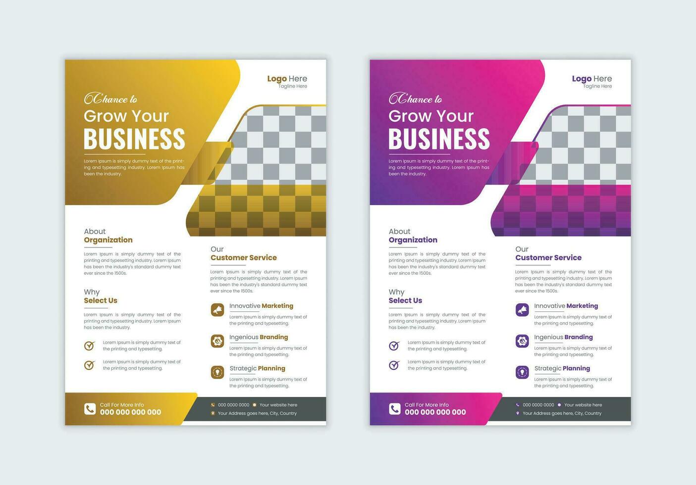 Corporate business flyer template design, business marketing flyer. grow your business digital marketing new flyer. vector