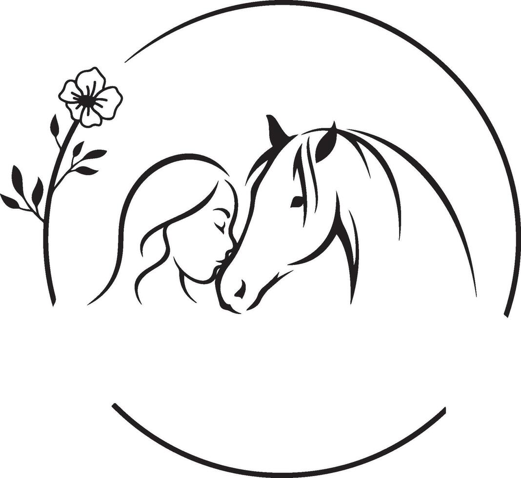 horse love logo vector