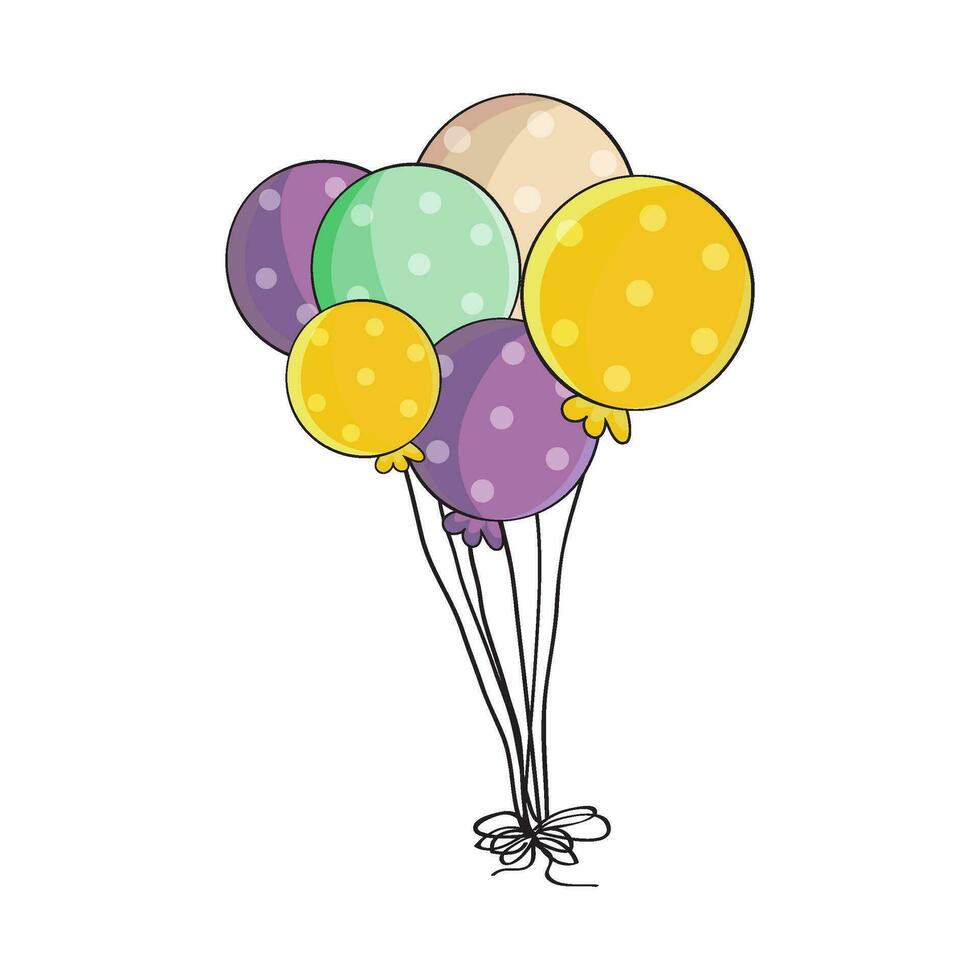 manojo de punteado cumpleaños globos vector