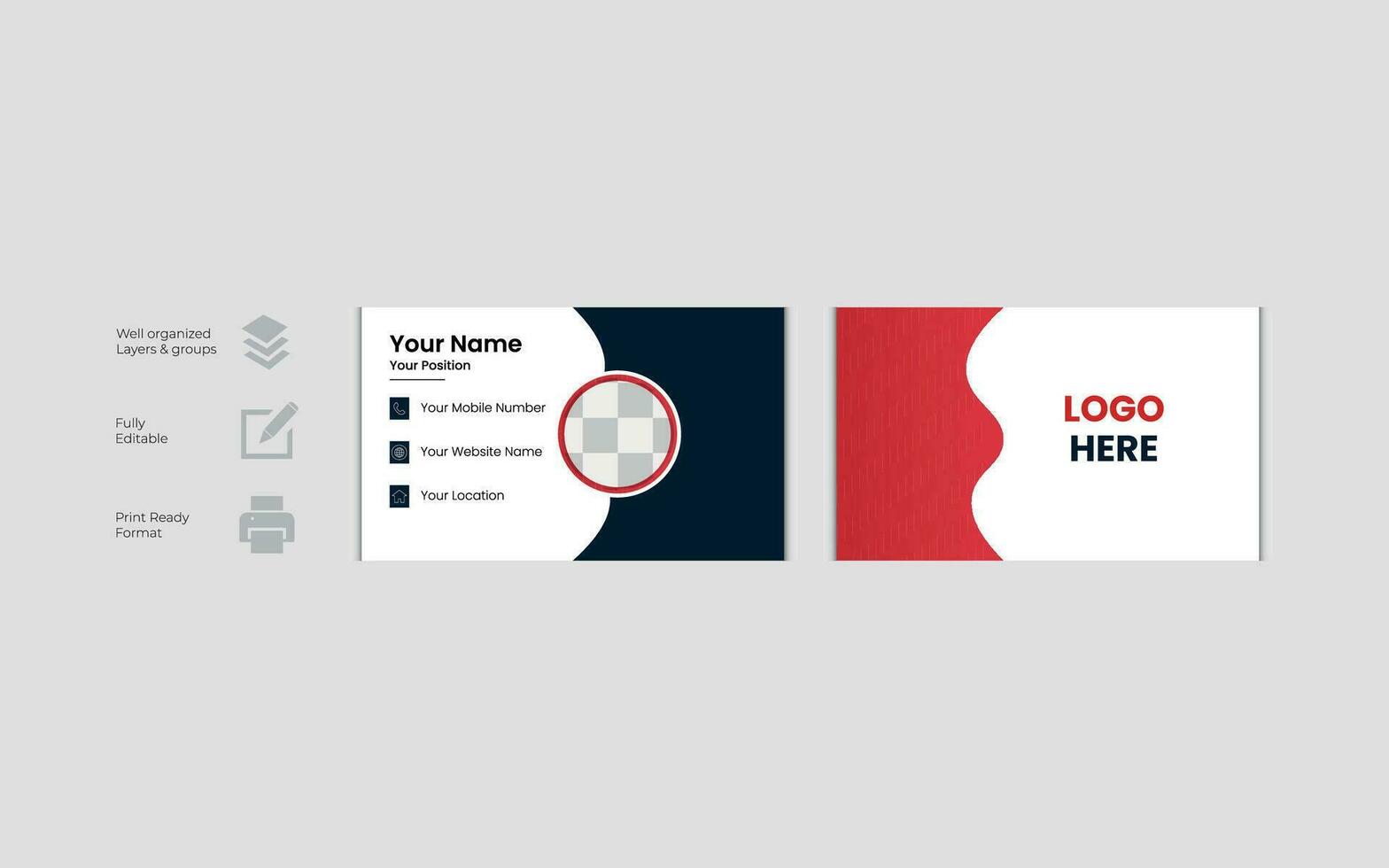 Modern Creative Vector Business Card Design Template