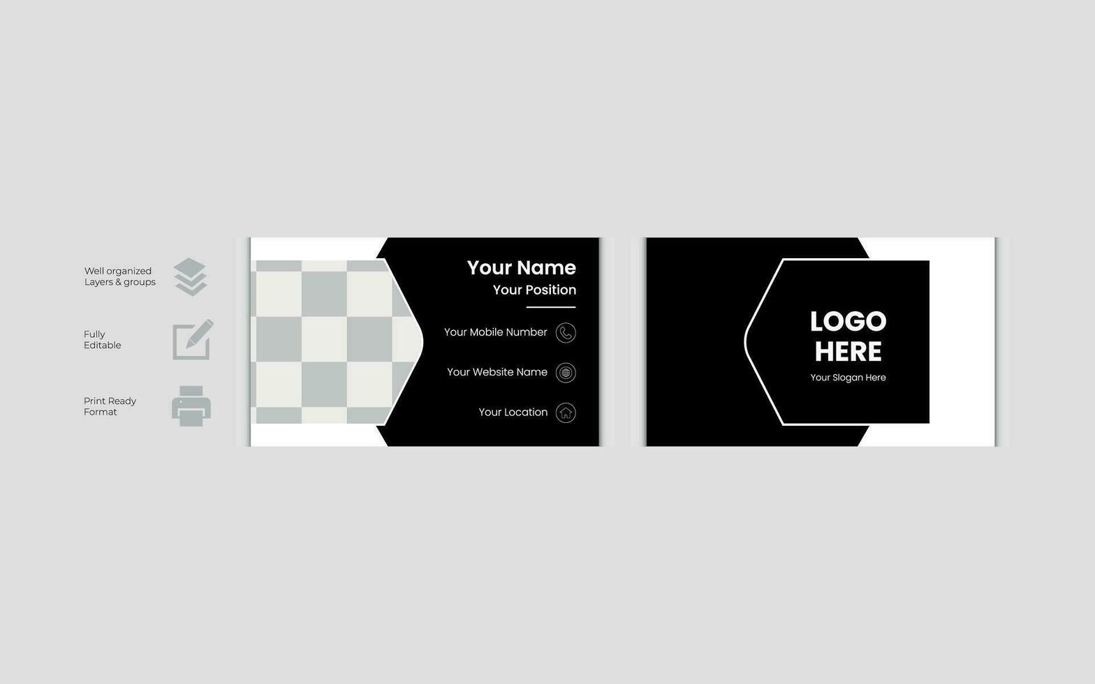 Modern Creative Vector Business Card Design Template