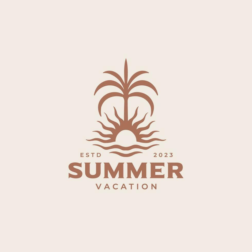 Vintage summer logo design template for surf club, surf shop, surf merch. vector