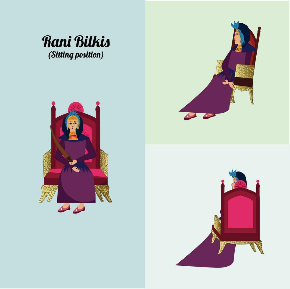 Cartoon Character Rani Bilkis vector