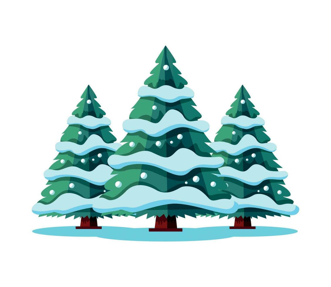 Christmas tree with snow vector illustration