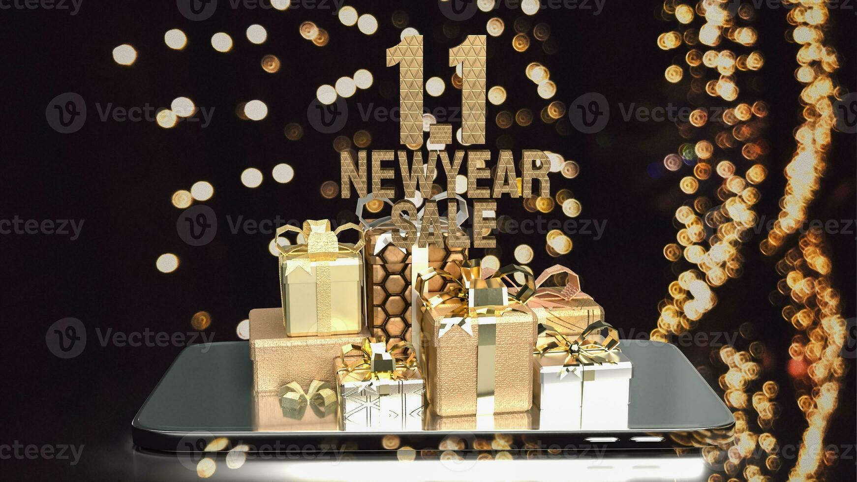 The gift box for new year shopping concept 3d rendering photo