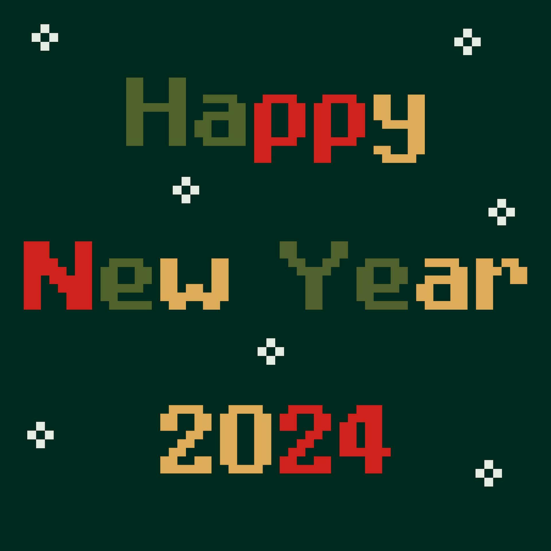 bandera píxel 2024 nuevo año. modelo para evento decoración, creativo