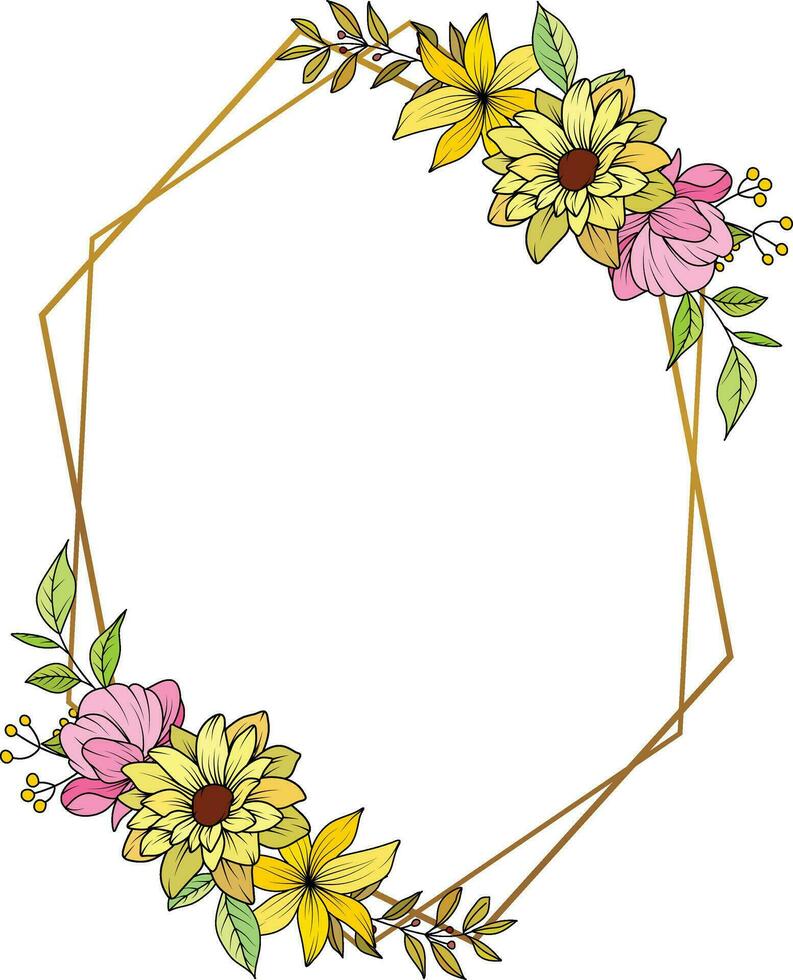 flor marco guirnalda. conjunto de floral marcos floral botánico flores para gráfico diseñador decoración, producto diseño, y tarjetas vector