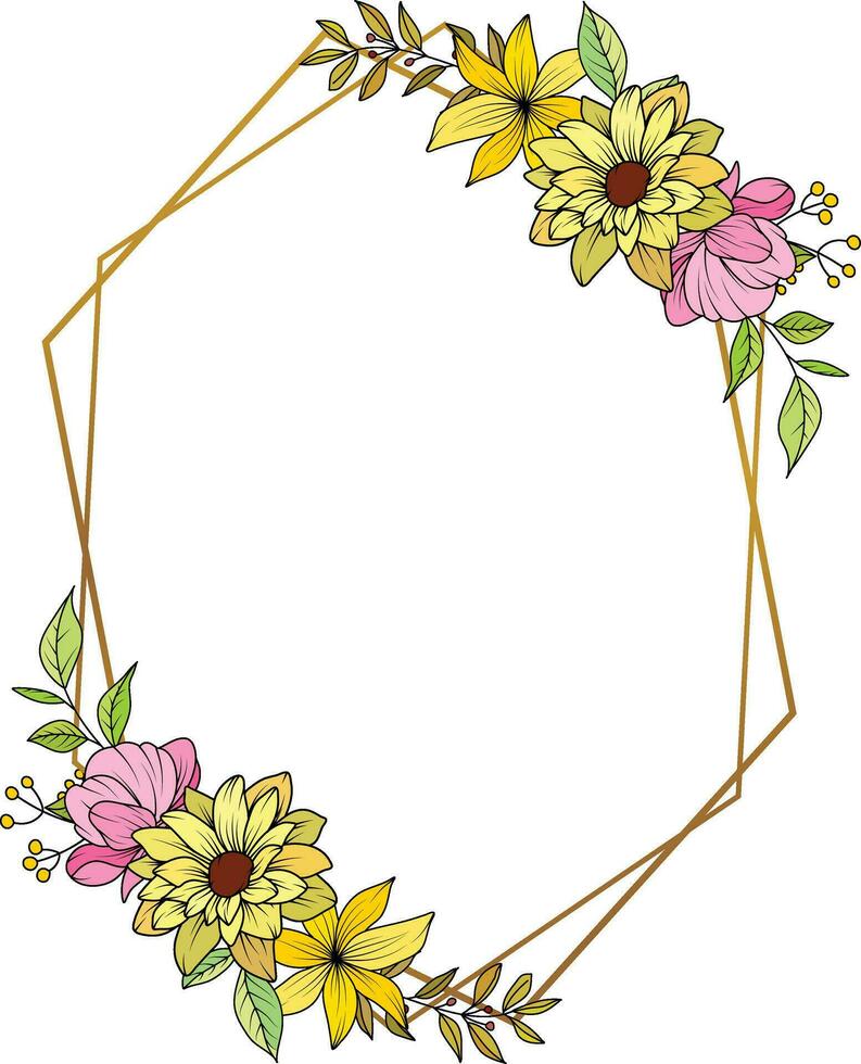 Flower Frame Wreath. Set of floral frames. Floral botanical flowers. for graphic designer decoration, product design, and cards vector