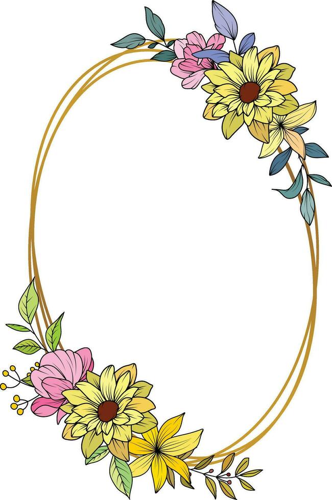 flor marco guirnalda. conjunto de floral marcos floral botánico flores para gráfico diseñador decoración, producto diseño, y tarjetas vector