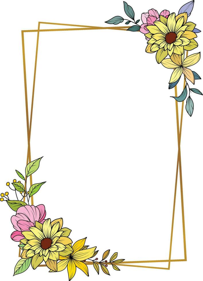 Flower Frame Wreath. Set of floral frames. Floral botanical flowers. for graphic designer decoration, product design, and cards vector