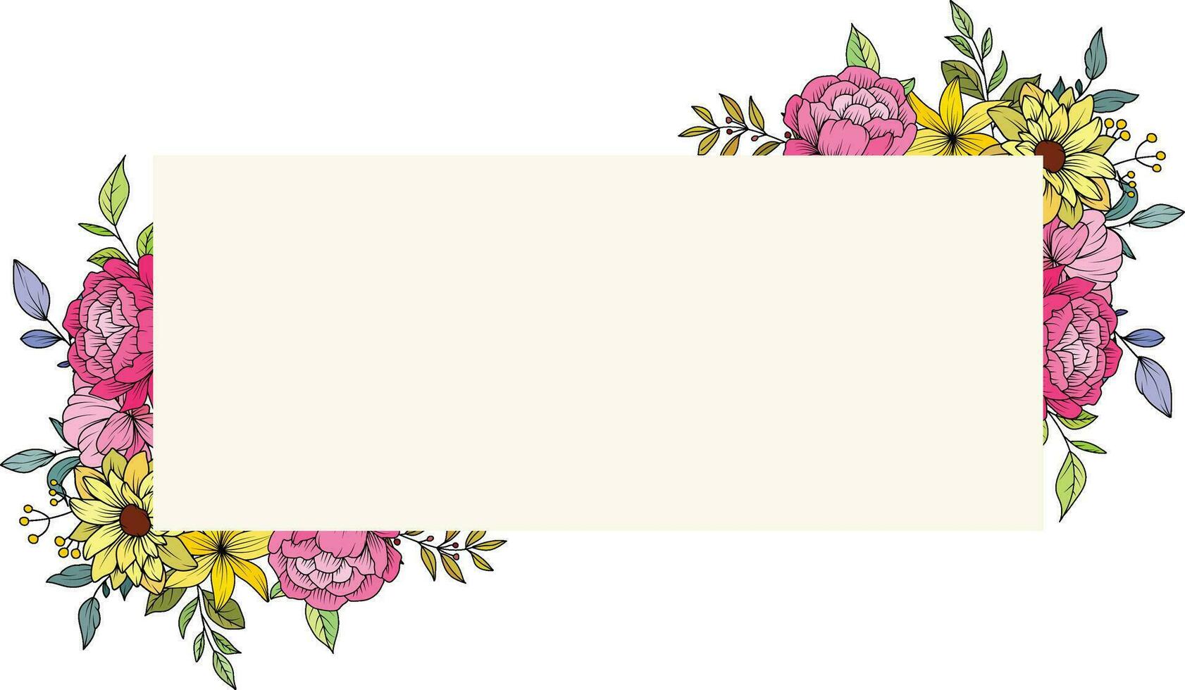 Flower Frame Wreath. Set of floral frames. Floral botanical flowers. for graphic designer decoration, product design, and cards vector