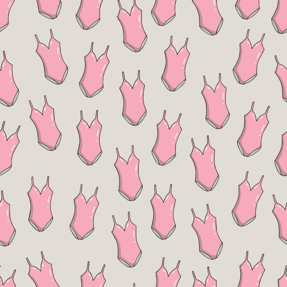 summe seamless pattern ,Pink colored Swimsuit vector