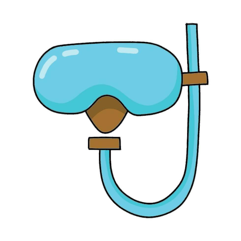 Doodle style diving mask . hand drawn isolated vector