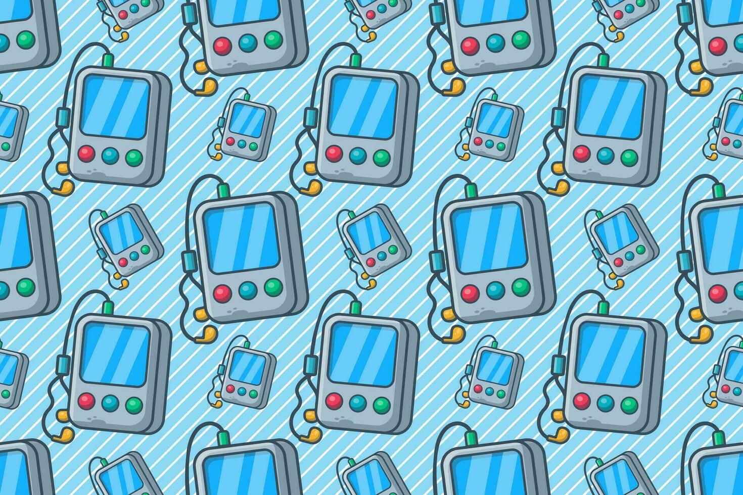 portable music player seamless pattern vector illustration