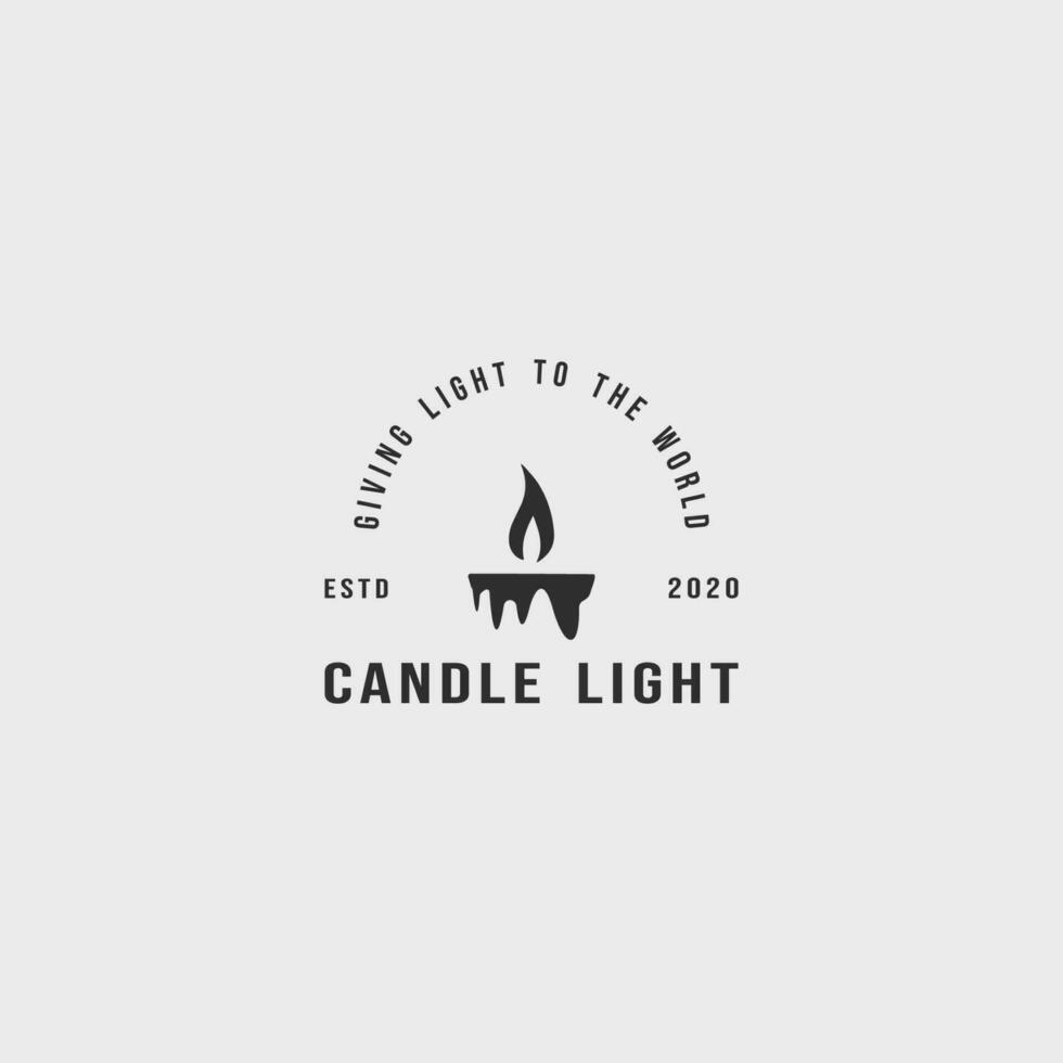 candle logo vintage vector illustration template icon graphic design