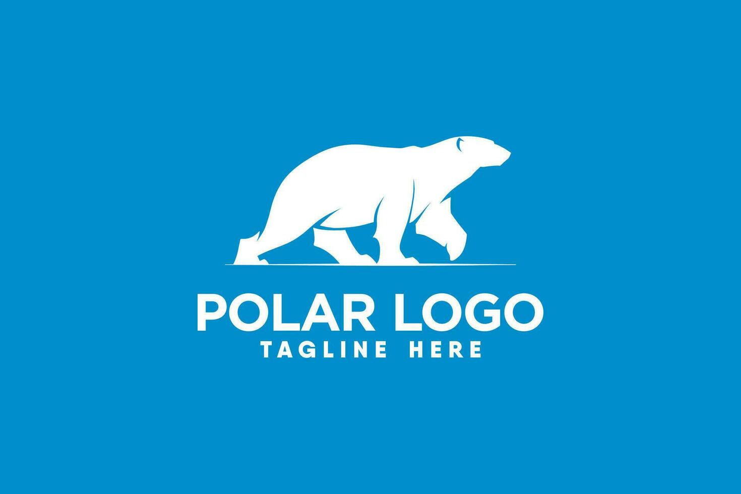 running polar bear logo vector with modern and clean silhouette style