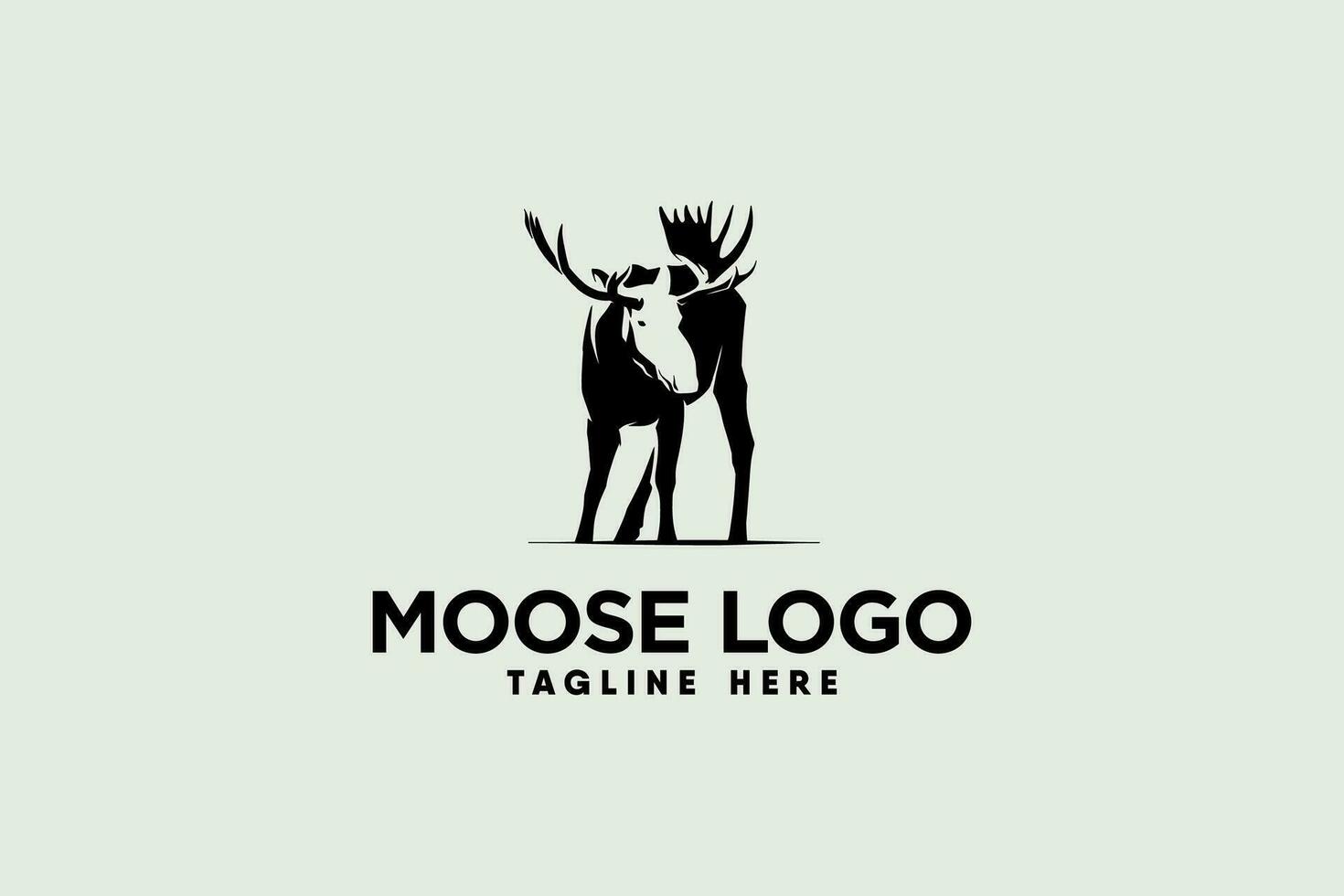 Moose logo vector with modern and clean silhouette style
