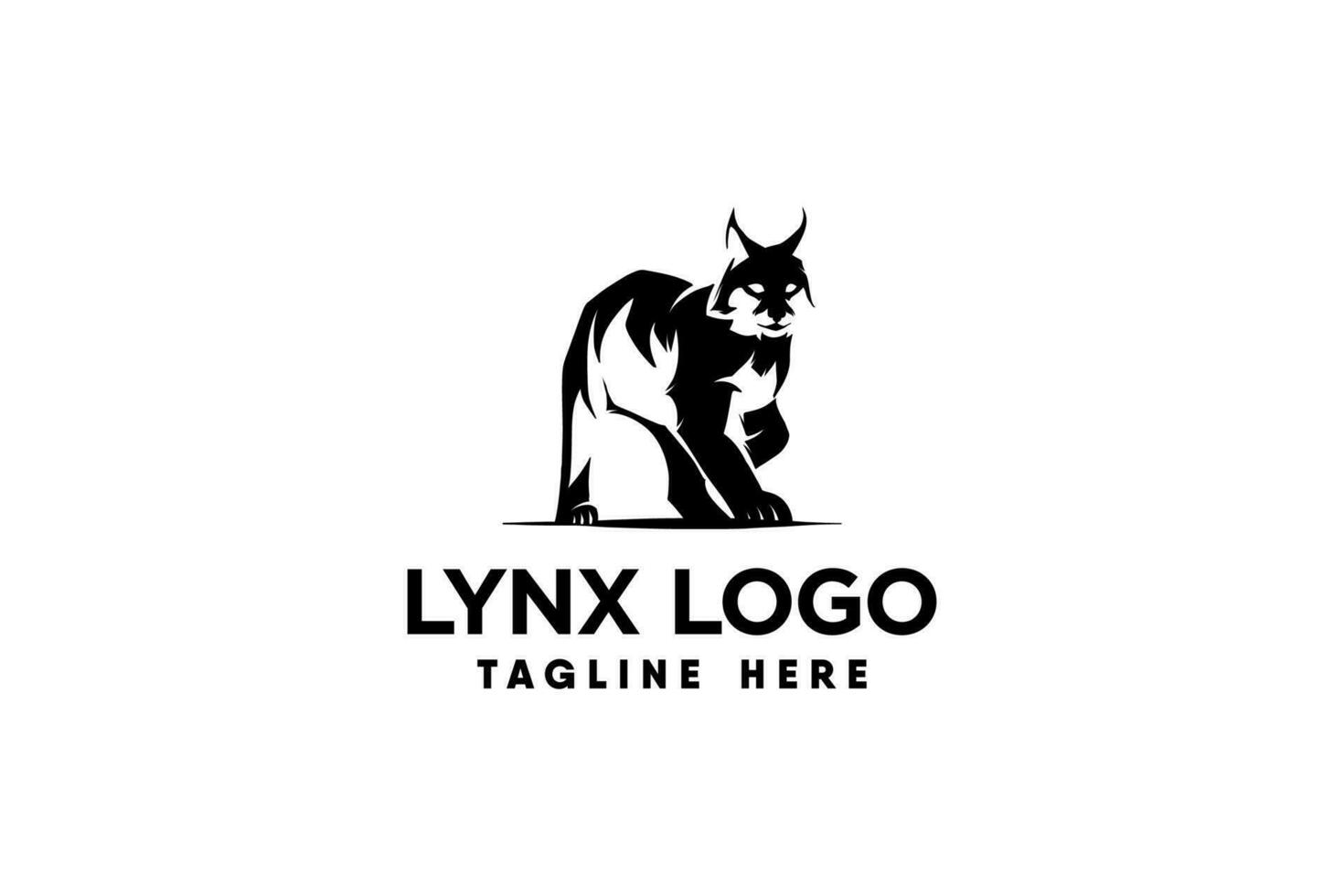 lynx logo vector with modern and clean silhouette style