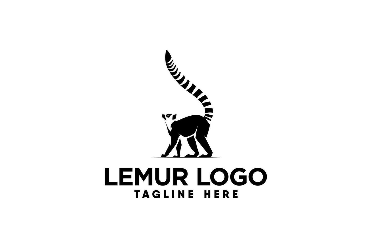 lemur logo vector with modern and clean silhouette style