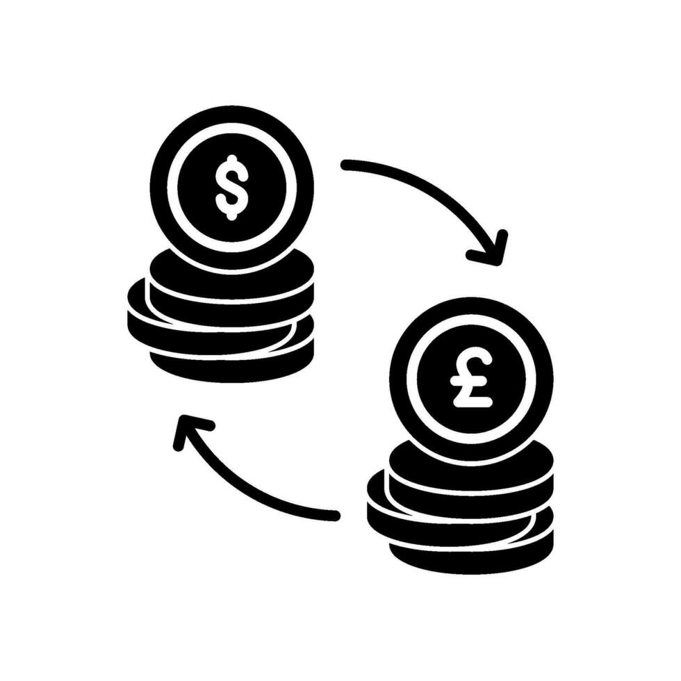 moneda intercambiar icono con dólar y libra libra esterlina monedas vector