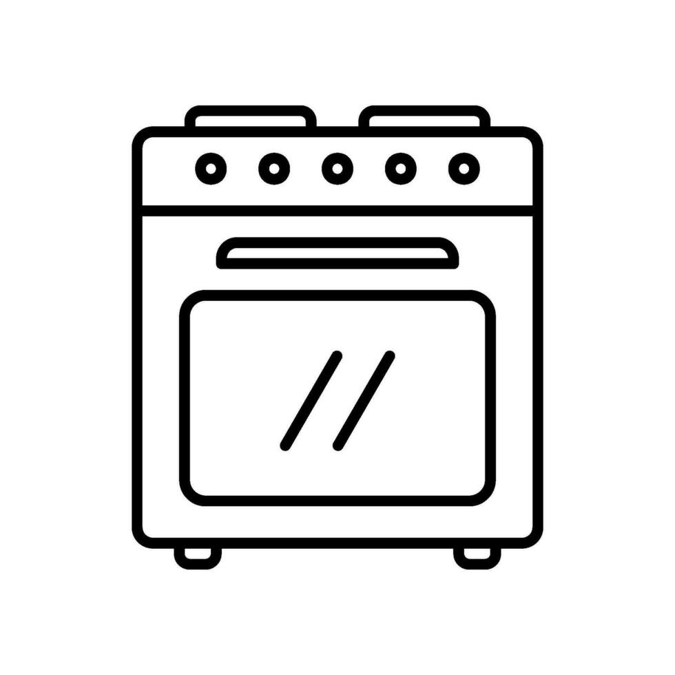 Icon of a gas stove with an oven for baking bread vector